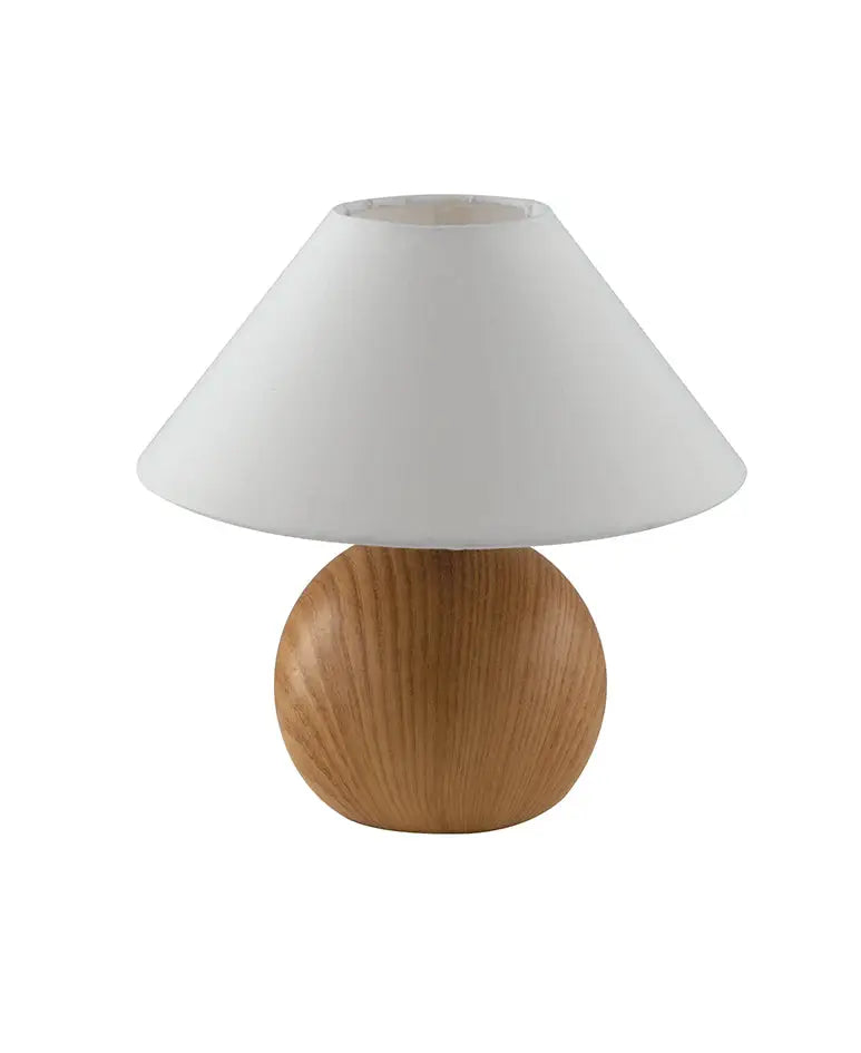 Natürliche Eleganz: Tischlampe mit Keramiksockel und Stofflampenschirm