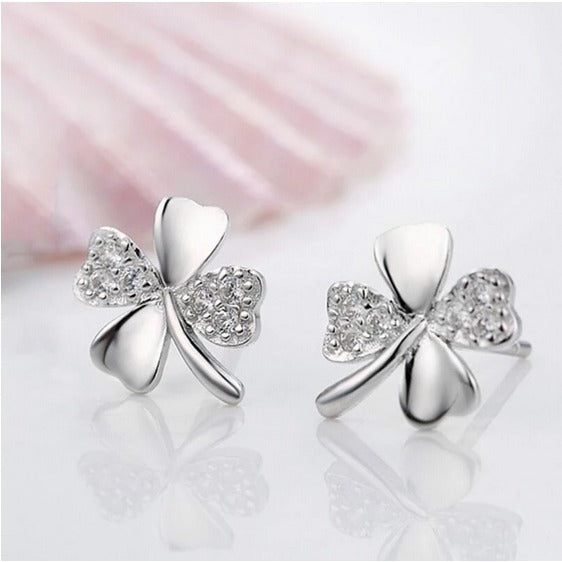 Sterling Silber 925 Ohrringe in Glückssymbol Form für Damen