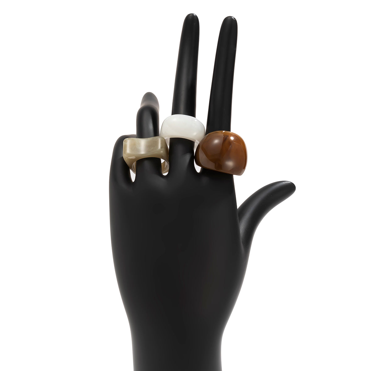 Damen Ring 3er Set Trendy geometrisch chunky funky acrylic statement ring retro Fashion Ring Damen Modeschmuck