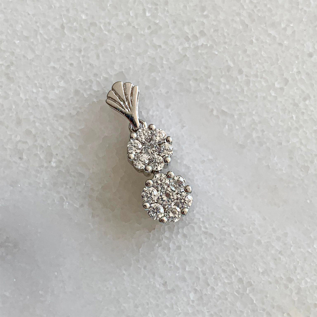 Halskette mit Blumen Anhänger Sterling Silber 925 mit Steinen Echtschmuck