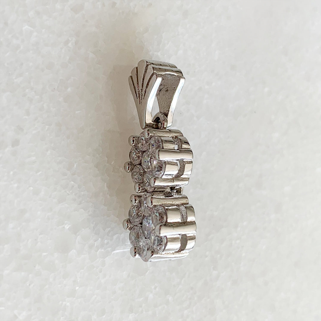 Halskette mit Blumen Anhänger Sterling Silber 925 mit Steinen Echtschmuck
