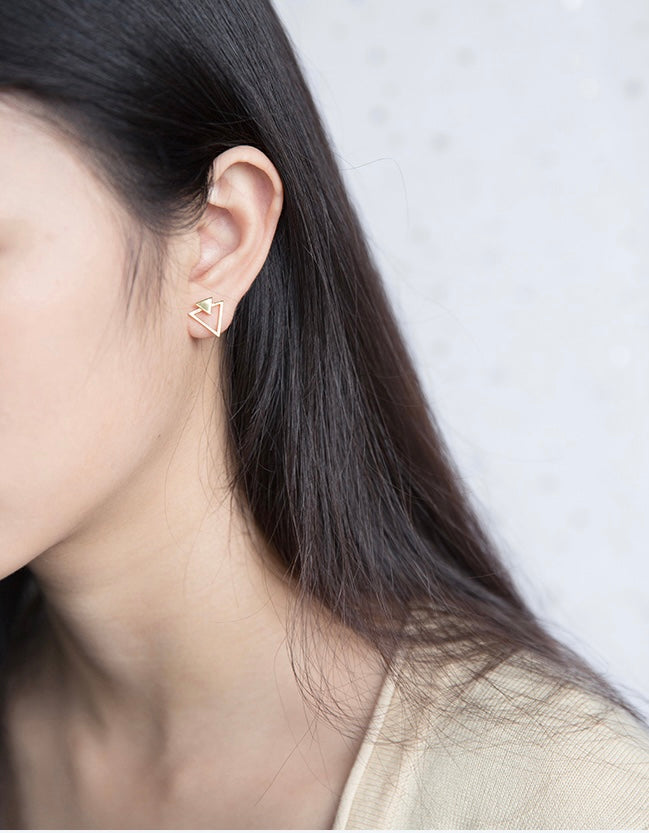 Damen Ohrstecker Sterling Silber 925 in Dreieck Form und Minimalistischem Style