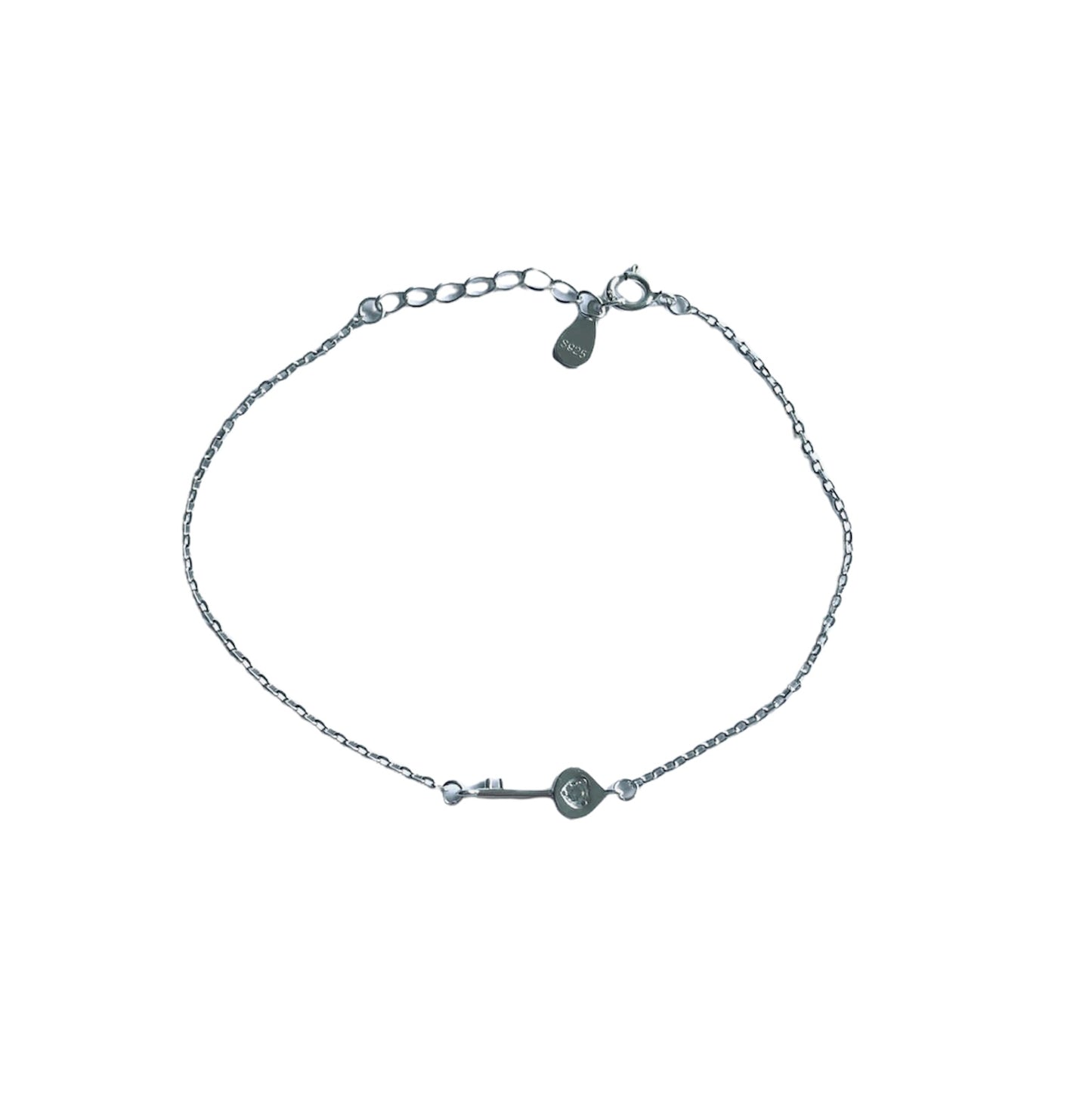 Armband Damen Sterling Silber 925 mit SChlüssel mit Steinen Echtschmuck