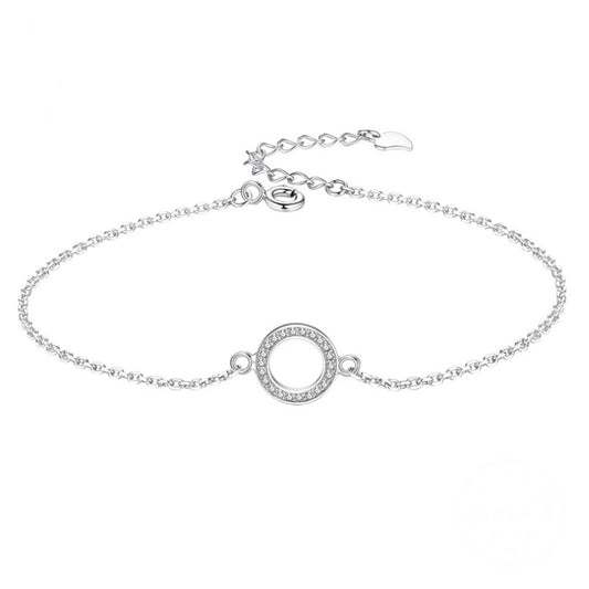 Armband Damen Sterling Silber 925 Kreis förmig mit Steinen Echtschmuck