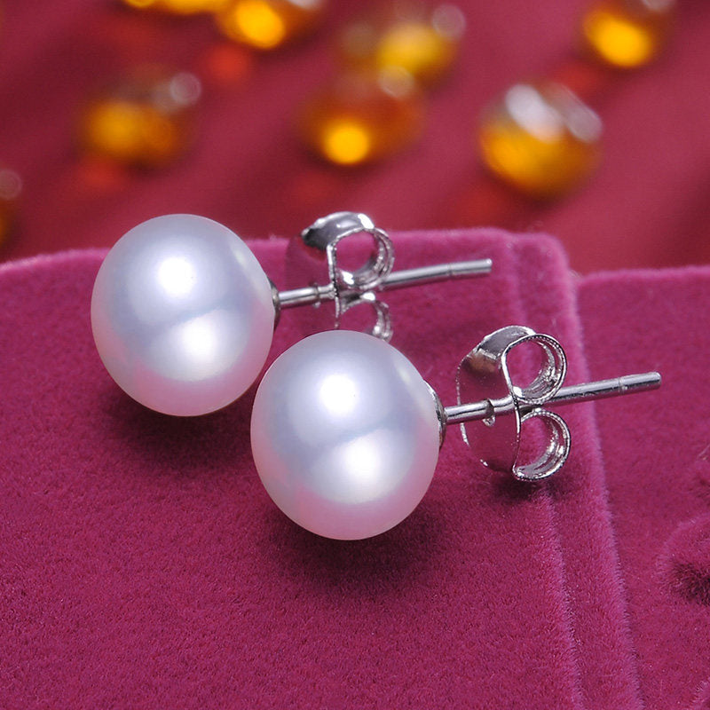 Natürliche Süßwasserperlen Ohrstecker Echt 925 Sterling Silber Ohrring für Damen