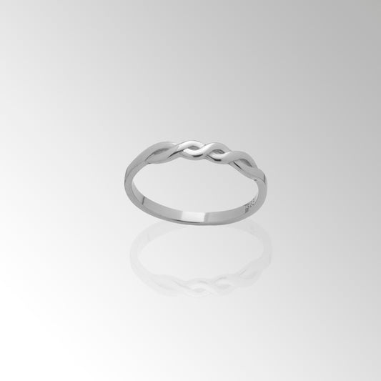 Damen Gedrehter Infinity Knoten Twisted Sterling Silber 925 Silber Ring Damen Trend Basic Echtschmuck