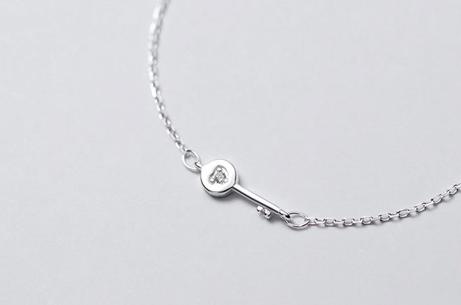 Armband Damen Sterling Silber 925 mit SChlüssel mit Steinen Echtschmuck