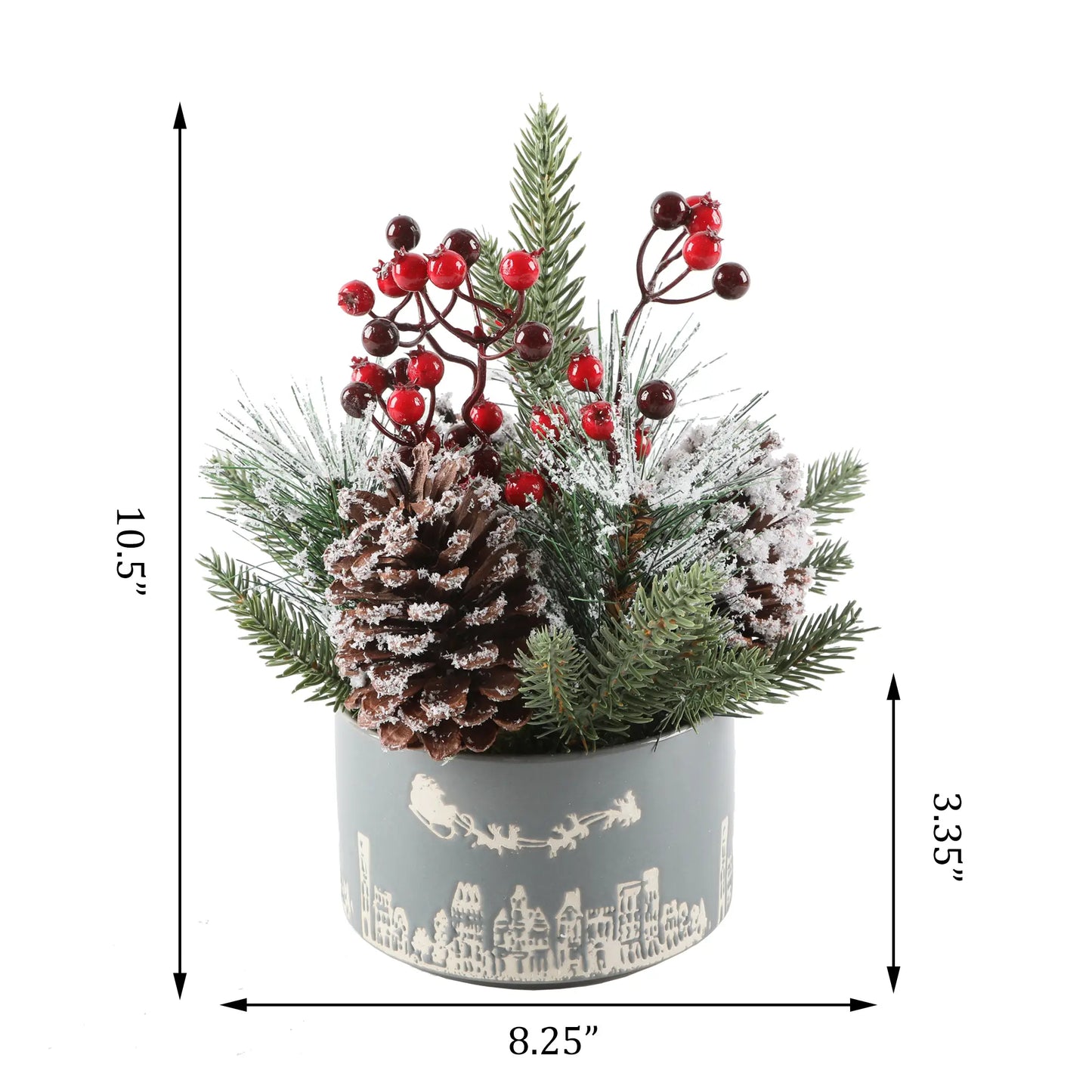 Weihnachtsmix in 12,7 cm grauer Cityscape-Keramik